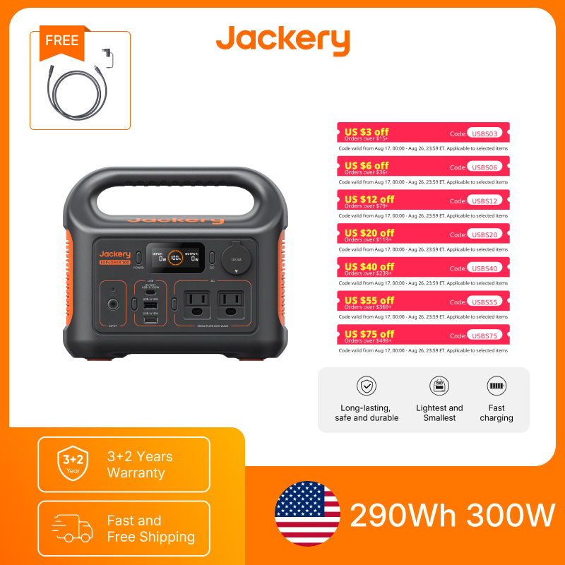 Outdoor Power Adapter - محطة طاقة محمولة جاكيري إكسبلورر 300