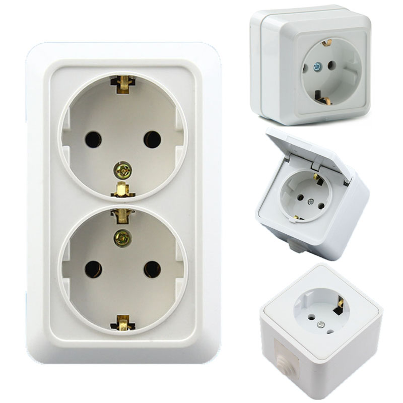 Outdoor Kitchen Power Outlet - مقبس طاقة ألماني أبيض 10 أمبير