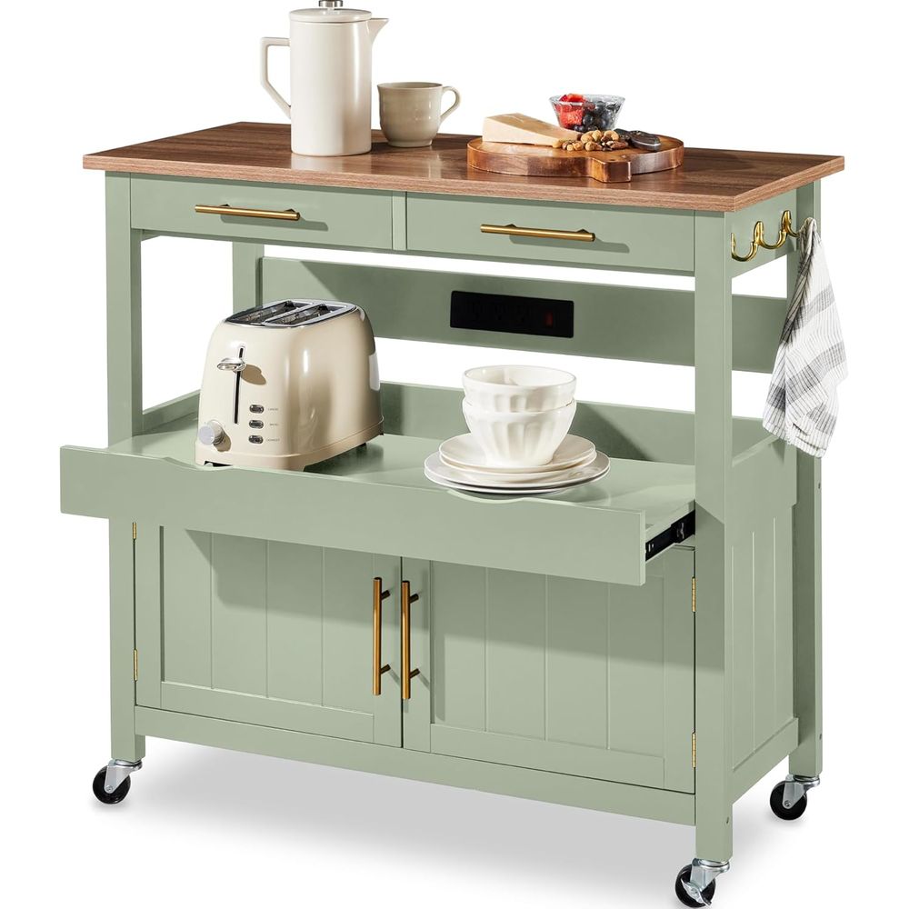 Outdoor Kitchen Power Outlet - عربة مطبخ متحركة بطول 36 بوصة،